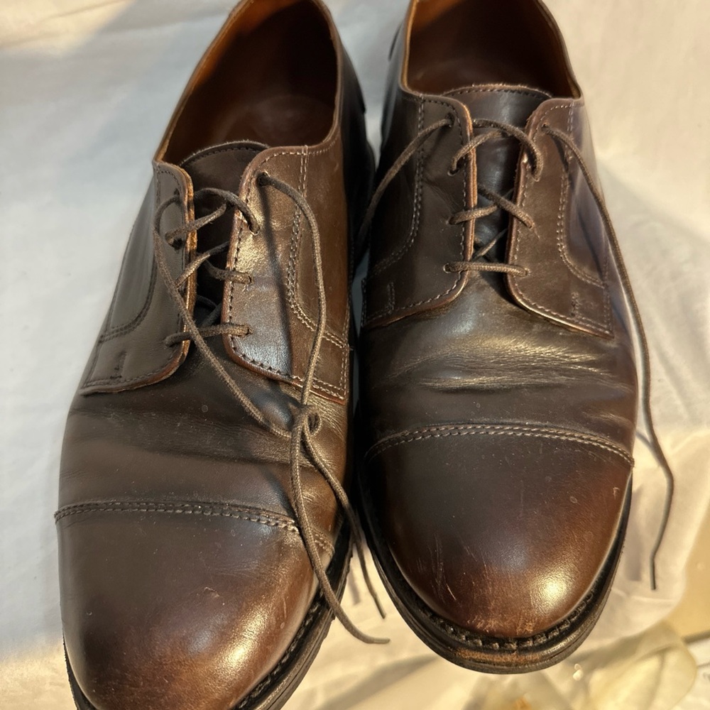 Allen Edmonds Memphis Brown Men’s Size 9.5 Leather USA Oxfords Captoe Shoes